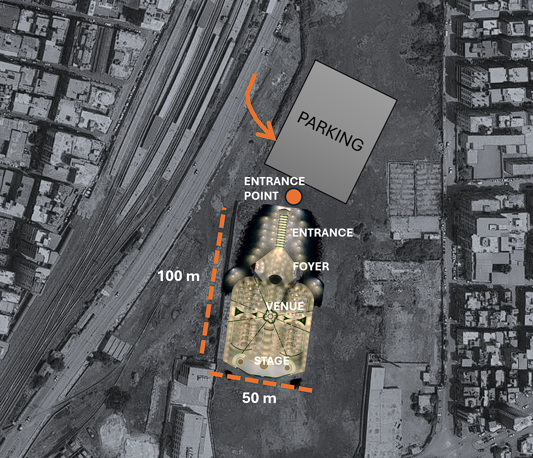 Event site top-view layout